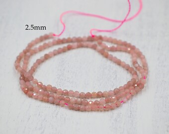 CLOSING SUPPLY SHOP | Natural Peach Moonstone Semi Round Beads | Faceted Moonstone | Jewelry Supplies | Natural Gemstone | Seed Beads
