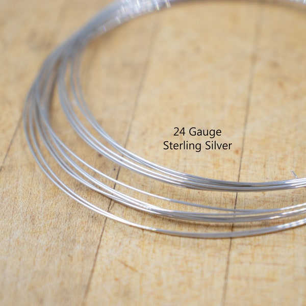 24 Gauge Sterling Silver Wire | 3 Feet Sterling Silver Wire | Half Hard Wire | Jewelry Supplies