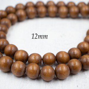 Package of 2 Strands | Brown Wood Beads | Jewelry Supplies | Chunky Jewelry | Round Wood Beads