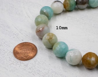 CLOSING SUPPLY SHOP | 10mm Amazonite Beads | Faceted Amazonite | Jewelry Supplies | Natural Beads
