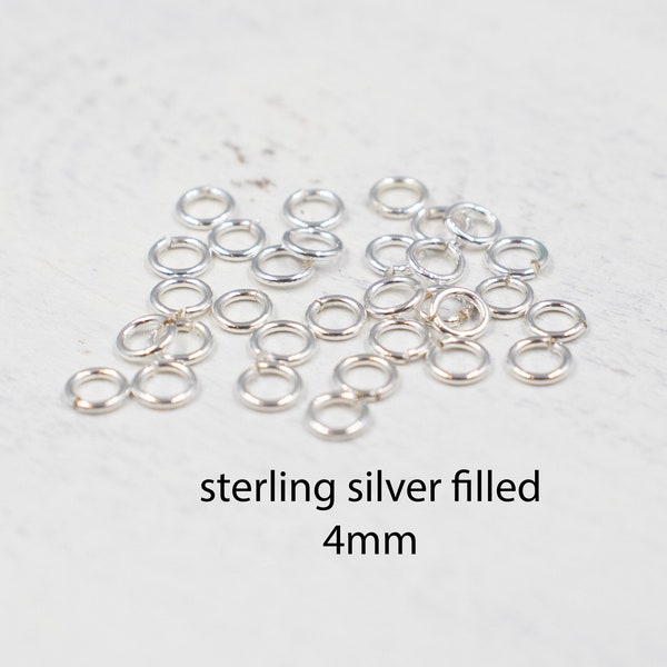 4mm Sterling Silver Filled Jump Ring | Set of 50 | 22 Gauge Jumprings | Jewelry Supplies