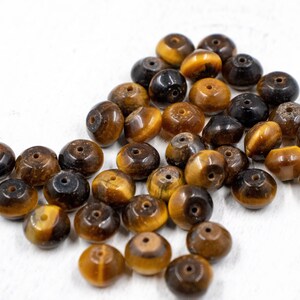 8mmTiger Eye Beads | Rondelle Beads | Jewelry Supplies | Natural Bead