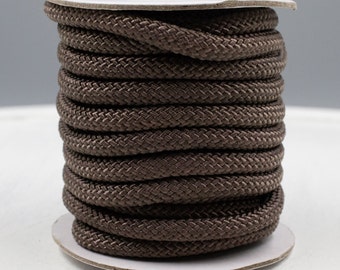 5mm Brown Braided Cord | Nylon Cord | Flexible Braided Cord | 15 Foot Spool