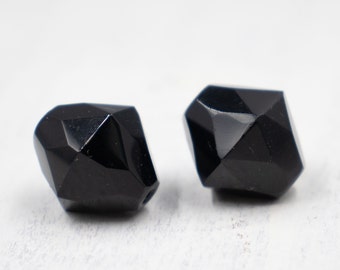 18x16mm Black Czech Bicone | Large Czech Beads | Jewelry Supplies