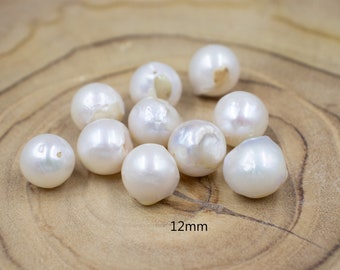 CLOSING SUPPLY SHOP | Set of 10 Baroque Fresh Water Pearl | 12mm Fireball Irregular Pearl | Single Pearl | Center Drilled