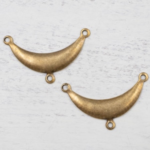 Crescent Connector Link | Antiqued Brass | Jewelry Findings | Earring Findings