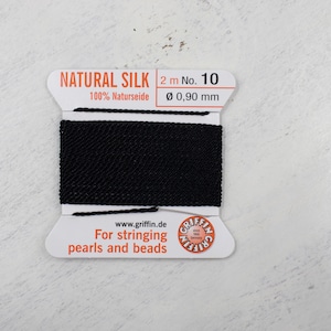 No 10 Black Griffen Silk Thread Cord | No 10 Silk Cord | Knotting Jewelry | Jewelry Supplies