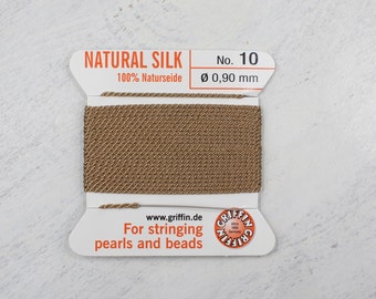 CLOSING SUPPLY SHOP | No 10 Beige Griffen Silk Thread Cord | No 10 Silk Cord | Knotting Jewelry | Jewelry Supplies