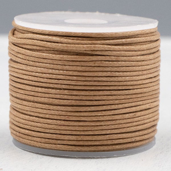 Waxed Cotton Cord | 1mm Cotton Cord | Light Brown Cotton Cord | Jewelry Supplies