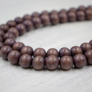 Package of 2 Strands | 10mm Mocha Color Wood Beads | 80 Loose Beads | Jewelry Supplies | Chunky Jewelry | Round Wood Beads