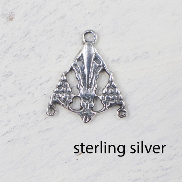 Sterling Silver Victorian Y Shaped Connector | Multi Strand Connector | 3 Loop Link | Jewelry Supplies | Earring Supplies