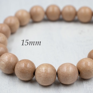 15mm Neutral Wood Beads | Jewelry Supplies | Chunky Jewelry | Round Wood Beads