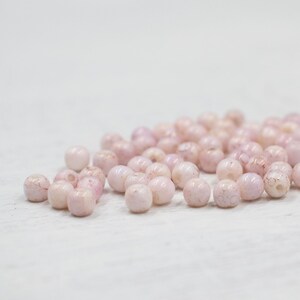 4mm Pale Pink Czech Druk Beads | Glass Beads | Jewelry Supplies