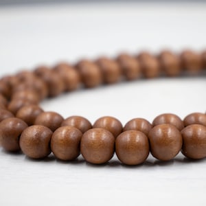 Package of 2 Strands | 10mm Brown Wood Beads | Jewelry Supplies | Chunky Jewelry | Round Wood Beads