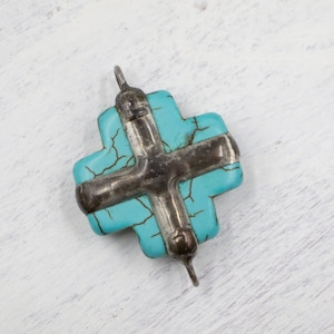 Soldered Cross Pendant | Soldered Pendant | Jewelry Supplies | Soldered Cross Pendant | Lead Free Solder | Bohemian Jewelry | Stone Pendant