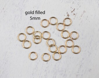 CLOSING SUPPLY SHOP | 14K Gold Filled Closed Jumpring | 5mm Gold Jumpring | 20 Gauge | Jewelry Supplies