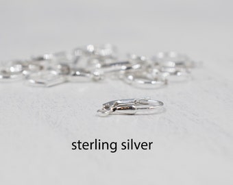 Sterling Silver Leverback with Teardrop Shield | 10 Pair Leverback | Jewelry Supplies | Earring Findings