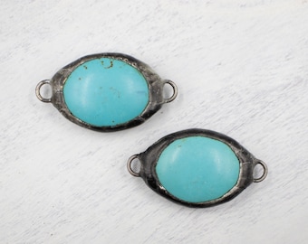 CLOSING SUPPLY SHOP | Soldered Pendant | Jewelry Supplies | Teardrop Pendant | Lead Free Solder | Bohemian Jewelry | Stone Pendant