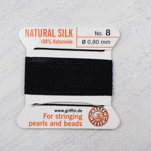 No 8 Black Griffen Silk Thread Cord | No 8 Silk Cord | Knotting Jewelry | Jewelry Supplies