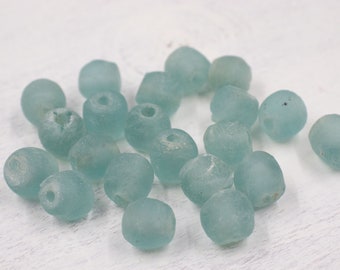 11mm Light Blue Glass Beads | Recycled Glass Beads | Jewelry Supplies