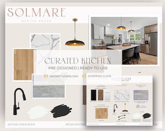 Tablero de inspiración para cocinas de transición / Guía de diseño DIY (Descarga digital)