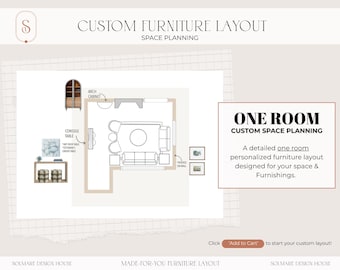 Diseño de distribución de habitación personalizada / Plano de mobiliario virtual (Descarga digital)
