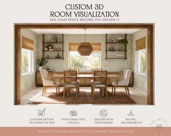 Modelado/renderizado 3D personalizado, visualización de diseño de interiores.