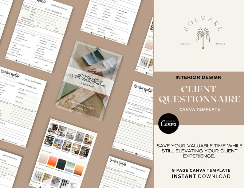 Interior Design Client Questionnaire Template | Customizable Canva ...