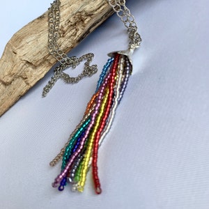 Tassel chain necklace, Long tassel necklace, Tassel Pendant necklace
