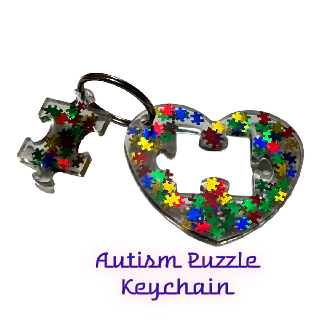 Autism Awareness Puzzle Piece Key Chain - Etsy