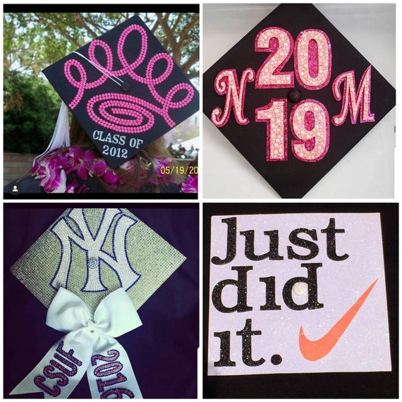 Custom Rhinestone Graduation Cap Design Personalized Etsy