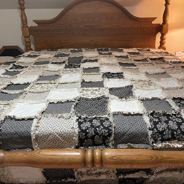 King Size Rag Quilt Etsy