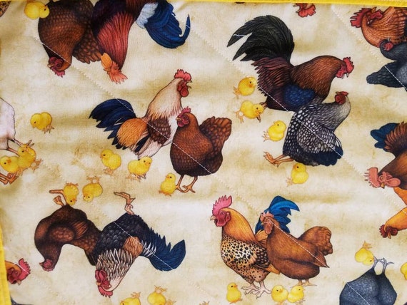 Country Rooster WN1903118CL Quilted Round Mat main image 1