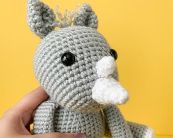 Crochet Rhino Pattern|Friendly Rhino| Crochet Unicorn| Crochet Animal| Amigurumi Rhino| Crochet Doll Pattern|