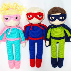 Crochet Superhero Doll Pattern Amigurumi Doll Pattern Dolly Crochet Boy Girl Pattern Friendly Superhero Amigurumi
