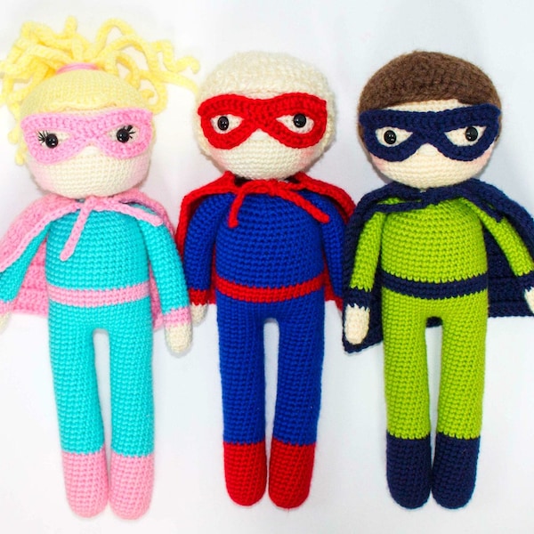 Crochet Superhero Doll Pattern Amigurumi Doll Pattern Dolly Crochet Boy Girl Pattern Friendly Superhero Amigurumi