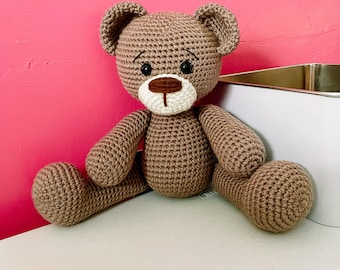 Crochet Teddy Bear Pattern, Amigurumi Teddy Bear