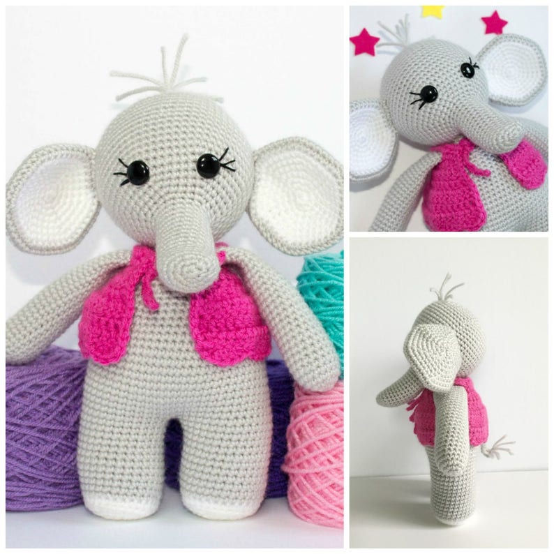 Crochet Elephant Pattern Amigurumi Elephant Crochet Elephant Etsy
