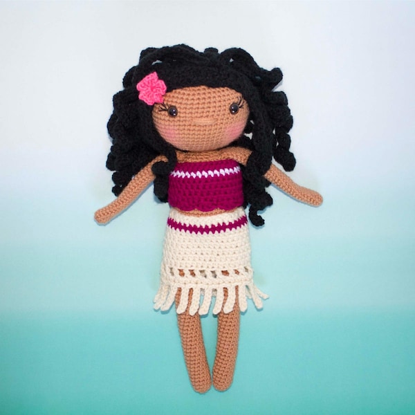 Crochet Doll Pattern| Crochet Doll| Hawaiian Doll| Crochet Pattern| Amigurumi Doll Pattern| Girls Gift| Friendly Leilani| Crochet Crown