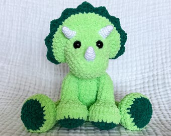 Plush Crochet Triceratops Amigurumi Pattern