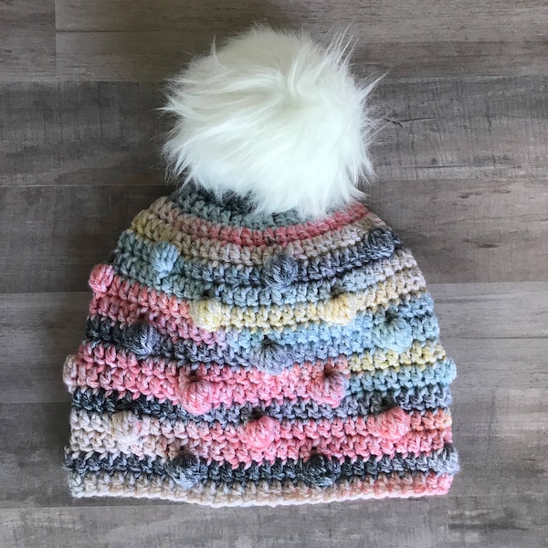 Crochet Bobble Hat| Crochet Hat Pattern|Crochet Hat| Crochet Bobbles| Crochet Girl's Hat