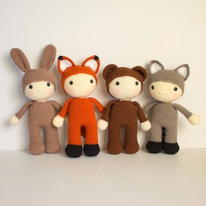 Forest Friends| Crochet Woodland Animals| Crochet Fox| Crochet Bear| Crochet Bunny| Crochet Racoon