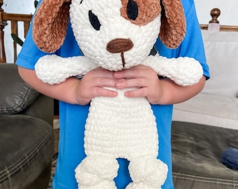 Crochet Snuggler Puppy Pattern, Amigurumi Crochet Puppy Cuddler Lovey Puppy Crochet Pattern