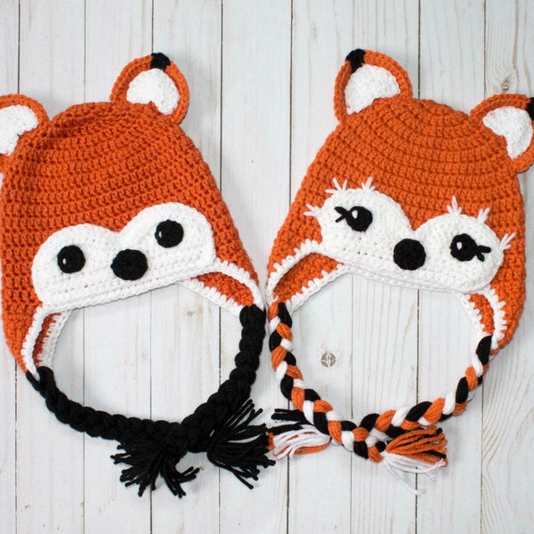 Crochet Fox Hat| Crochet Hat Pattern| Crochet Fox| Fox Hat| Crochet Hat| Crochet Foxy Hat| Crochet Girl's Hat| Crochet Boy's hat