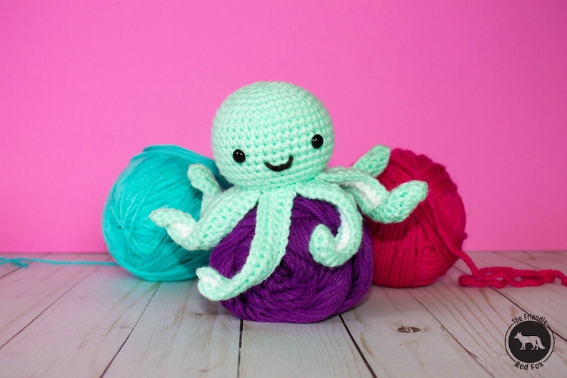 Crochet Octopus Pattern PATTERN ONLY Amigurumi Mini Octopus image 1