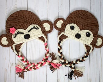 Crochet Little Monkey Hat| Crochet Hat Pattern|Crochet Hat| Crochet Monkey| Crochet Girl's Hat| Crochet Boys Hat