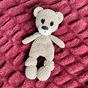 Crochet Mini Snuggler Teddy Bear Pattern, Amigurumi Crochet Bear Cuddler Lovey, Teddy Bear Crochet Pattern - Mini Version