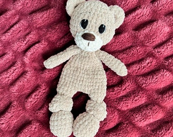 Crochet Mini Snuggler Teddy Bear Pattern, Amigurumi Crochet Bear Cuddler Lovey, Teddy Bear Crochet Pattern - Mini Version