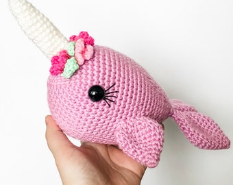 Crochet Narwhal Pattern| Amigurumi Narwhal| Crochet Narwhal Toy| Crochet Narwhal| Crochet Pattern| Fiber Arts