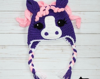 Crochet Little Pony Hat| Crochet Hat Pattern| Little Pony| Crochet Hat| Crochet Horse| Crochet Girl's Hat| Crochet Horse Hat|